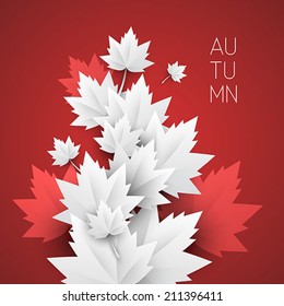 Vector Paper Autumn Leaves - Vector Background