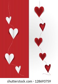Vector paper background with hearts