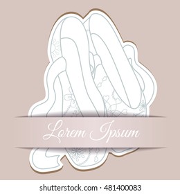 Vector paper background with pointe shoes