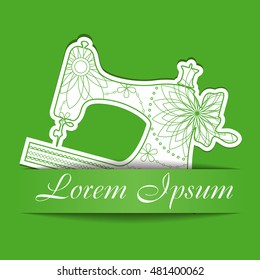 Vector paper background with sewing machine