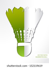 Vector paper badminton ball.