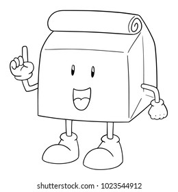 vector of paper bag cartoon