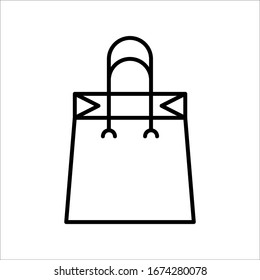 Vector de una bolsa de papel, icono de la bolsa de compras