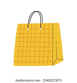 Vector paper bag. Paper shopping bag isolated on white background.