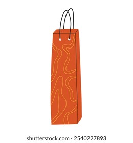 Vector paper bag. Paper shopping bag isolated on white background.