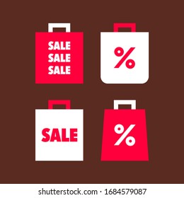 Vector paper bags. Design elements.