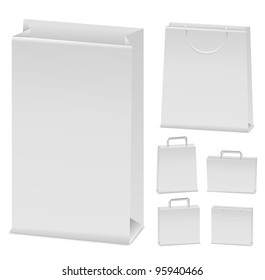Vector paper bags on white background