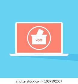 Vector of paper in the ballot box. Voting concept. 