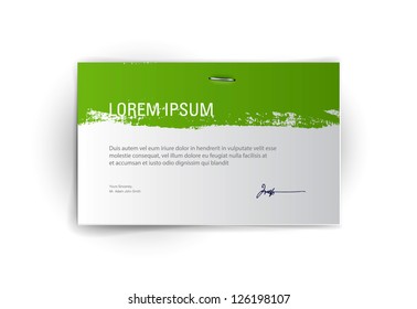 Vector paper banner / background with grungy paint - green