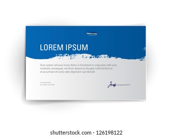 Vector paper banner / background with grungy paint - blue