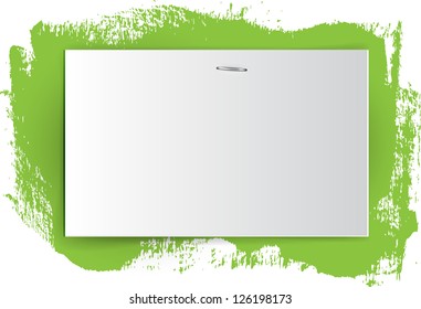 Vector paper banner / background with grungy paint - green