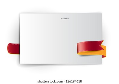 Vector paper banner background with ribbon