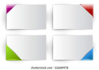 Vector paper banners with corner tags