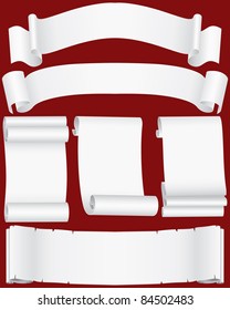 Vector paper banners and scrolls set ( CMYK)