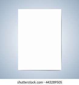 Vector paper. Blank paper, Lined paper with pencil, layout template for graphic, creative, business, education,  A4 size. vector illustration