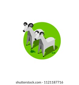 Vector Paper box animal,Goats