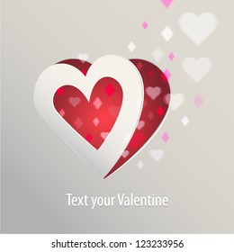 Vector paper card with cut heart