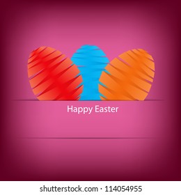 Vector  Paper card with  easter eggs