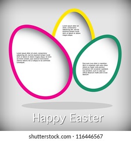 Vector Paper card with easter eggs