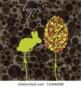 Vector Paper card with easter eggs