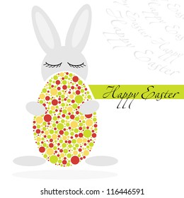 Vector Paper card with easter eggs