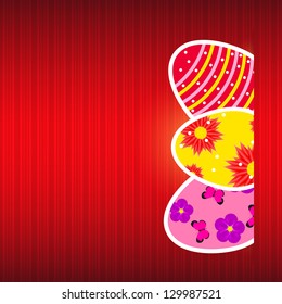 Vector  Paper card with  easter eggs.