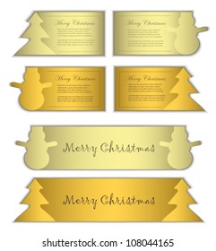 vector paper card label symbol christmas gold