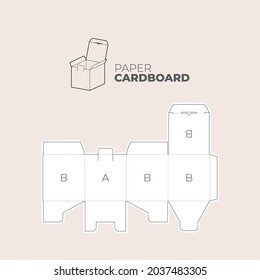 Vector paper cardboard box packaging template.