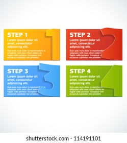 Vector paper cards with cuted numbers
