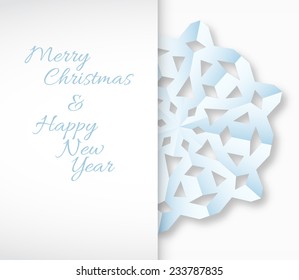 Vector paper christmas snowflake on a white background