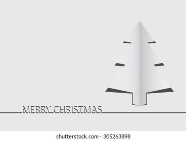 Vector : Paper Christmas tree on white background