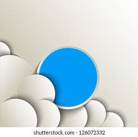 vector paper circle background with drop shadows.