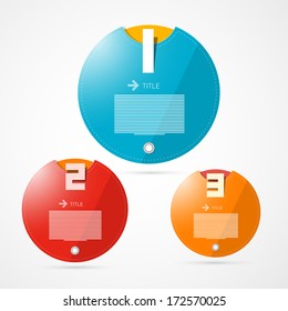 Vector Paper Circle Progress Steps for Tutorial, Infographics