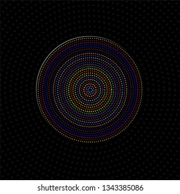 Vector paper circle sticker with circles