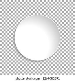 Vector Paper Circle Sticker Isolated On Transparent Background. Empty White Paper