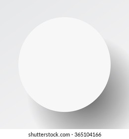 Vector paper circle white banner with shadow on grey background