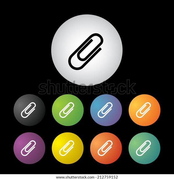 Vector Paper Clip Button Icon Set Stock Vector (Royalty Free) 212759152 ...