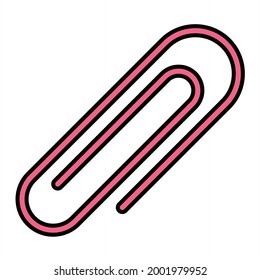 Vector Paper Clip Filled Outline Icon Design
