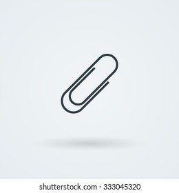 Vector paper clip icon. Logo. Pictogram. Button.