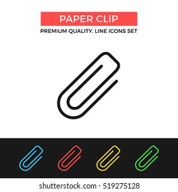 Vector paper clip icon. Paperclip, attachments. Premium quality graphic design. Modern signs, outline symbols collection, simple thin line icons set for websites, web design, mobile app, infographics