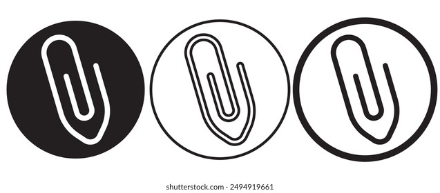 Vector paper clip icon. Paper clip shape. Attachment symbol. Element for design logo mobile app interface card or website