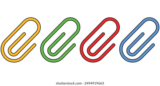 Vector paper clip icon. Paper clip shape. Attachment symbol. Element for design logo mobile app interface card or website