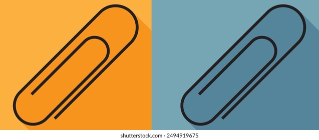 Vector paper clip icon. Paper clip shape. Attachment symbol. Element for design logo mobile app interface card or website