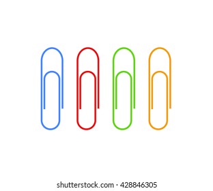 Vector paper clip isolated over white background