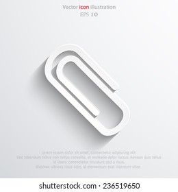 Vector paper clip web flat icon. Eps 10 illustration.