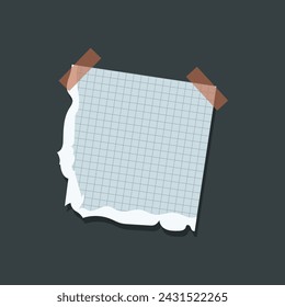 Vector paper for clippings, taped to the wall with adhesive tape
