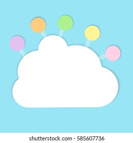 Vector paper cloud background on a blue. Template for cover and 
infographics