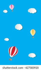 Vector paper clouds and balloons