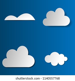 Vector paper clouds illustration set objects insparation