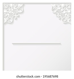 vector of paper corner ornament with shadow  for invitation card or other your ideas